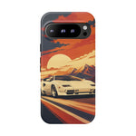 Retro Sunset Countach phone case | Sports car tough cover
