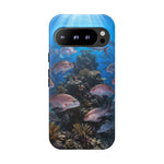Snapper Reef Phone Case, Sunlit School Ocean Fishing Tough Cover