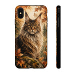 Maine Coon Forest King Watercolor Art Tough Cat Phone Case