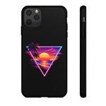 Synthwave Sunset Triangle Phone Case Retro Vaporwave Case