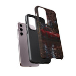Red FD RX-7 Blossom Alley Tough Phone Case - Rain-Slicked Night