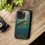 Largemouth Bass Phone Case, Sunlit Underwater Tough Cover, Gift