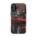 Red FD RX-7 Blossom Alley Tough Phone Case - Rain-Slicked Night