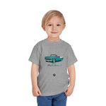 Toddler 1955 Chevy Bel Air Turquoise Convertible Retro Classic Car Kids Tee