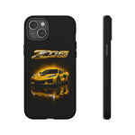Z06 Corvette Phone Case, Yellow Neon Chrome Studio Cover