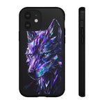 Holographic Wolf Phone Case, Fractured Prism Iridescent Cover