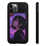 Melancholy Anime Girl Phone Case Vaporwave Tough Case