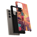 Retro Runner Sunset phone case | 80s Vaporwave jogging design