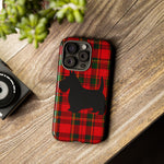 Scottish Terrier Silhouette Plaid Art Tough Phone Case