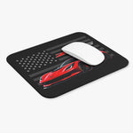 Red C7 Corvette Z06 Car Mouse Pad | American Flag Racing Desk Mat