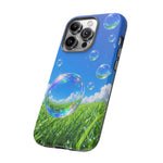 Bubbles Over Grass phone case | Tough Cover