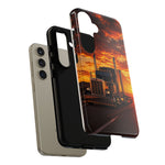 Classic Semi Truck Sunset Highway Phone Case Tough Case