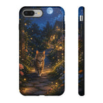 Moonlit Garden Cat Phone Case, Firefly Painterly Art Cover