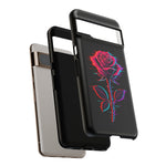 Glitch Rose Neon Phone Case Vaporwave Tough Cover