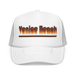 Venice Beach California Trucker Hat Retro Vintage Sunset Foam Snapback Mesh Cap LA Coastal Style