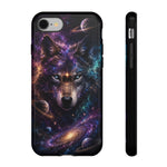 Cosmic Wolf Phone Case, Galaxy Nebula Portrait Tough Cover, Gift