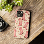 Pink Cowboy Boots phone case | Western pattern | Pastel stars