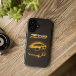 Z06 Corvette Phone Case, Yellow Neon Chrome Studio Cover
