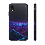 Retro Neon Mountains Phone Case | Vaporwave Galaxy Landscape