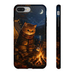 Campfire Cat Phone Case, Marshmallow Night Painterly Cover