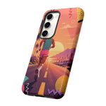 Retro Runner Sunset phone case | 80s Vaporwave jogging design