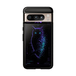 Glitch Owl Silhouette Art Tough Phone Case - Violet Teal