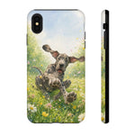 Playful Dog in Meadow Great Dane phone case | Puppy Art Tough Cover