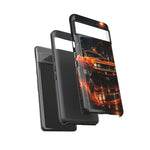 Orange Cuda Phone Case, Rainy City Night Muscle Car Tough Cover