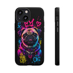 Pug Neon Graffiti Portrait Tough Phone Case - Dripping Paint