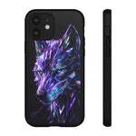 Holographic Wolf Phone Case, Fractured Prism Iridescent Cover