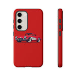 Red Classic Corvette C1 Illustration phone case | Retro Car Tough Case
