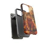 Autumn Cat Phone Case, Fallen Leaves Painterly Cover