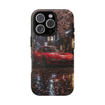 Red FD RX-7 Blossom Alley Tough Phone Case - Rain-Slicked Night