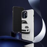 White MK4 Supra Phone Case, Retro 90s JDM Tough Cover for Car Enthusiasts