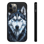 Siberian Husky Geometric Diamond Art Tough Phone Case