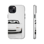 White NA Miata Phone Case, Retro MX5 Roadster Cover, Gift for Car Guys