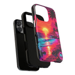 Neon Sunset Beach Radiant Vaporwave Phone Case – Tropical Aesthetic