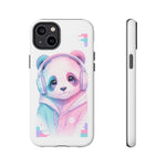 Pastel Panda Phone Case, Glitch Color Block Cover