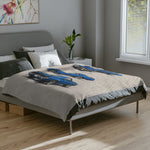 1973 Cuda Muscle Car Blanket | Blue Barracuda Microfiber Throw