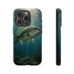 Largemouth Bass Phone Case, Sunlit Underwater Tough Cover, Gift