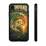 Golden Pompano Fish Phone Case | Coastal Sunset Surf Illustration