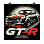 Hakosuka Skyline GT-R Poster JDM Classic Car Red Retro Wall Art