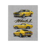 1969 Mach 1 Fastback Yellow Mustang Blanket | Velveteen Microfiber