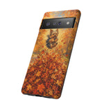 Yorkshire Terrier Jumping in Autumn Leaves Tough Case | Fall Dog Phone Cover