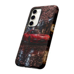 Red FD RX-7 Blossom Alley Tough Phone Case - Rain-Slicked Night