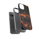Orange Cuda Phone Case, Rainy City Night Muscle Car Tough Cover