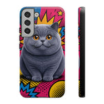 British Shorthair Round Pop Art Tough Phone Case