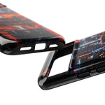 Orange Supra Phone Case, Neon City Night JDM Sports Car Tough Cover