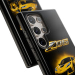 Z06 Corvette Phone Case, Yellow Neon Chrome Studio Cover