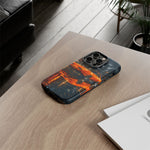 Orange Daytona Phone Case, Rainy City Night Muscle Car Tough Cover